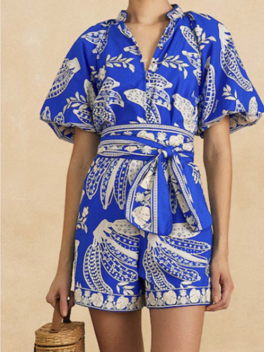 FARM Rio Blue Lace Banana Romper
